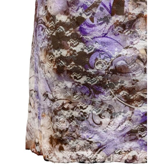 Vtg 90s NWOT Moody Floral Lace Overlay Tank Top | Grunge Fairy Whimsigoth Y2K M - Picture 15 of 16